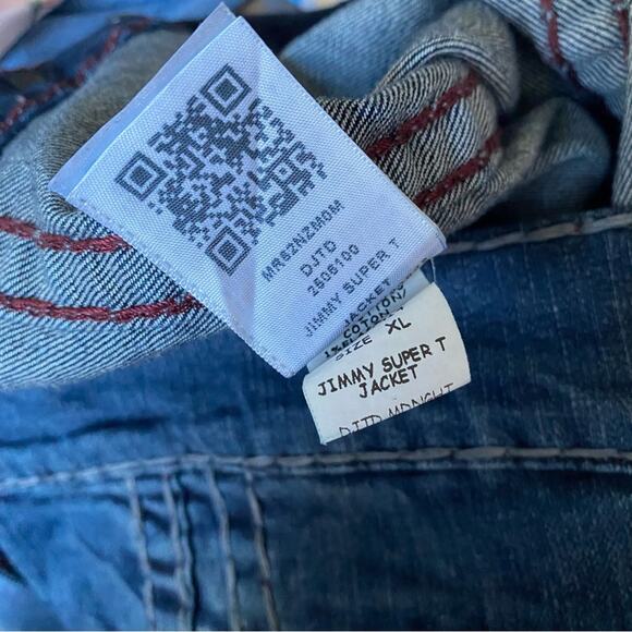 True Religion Men’s Jimmy Super T Blue Denim Jean Jacket size XL - Picture 10 of 11